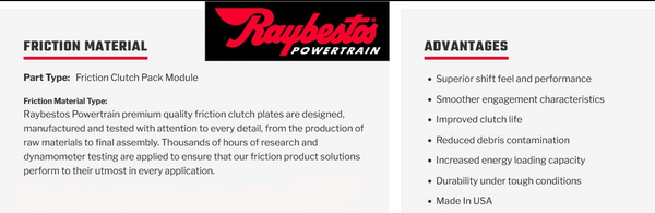 4L60 4L60E , Friction Clutch Pack module ,RAY.BESTOS with 6 high energy 3rd 4th clutches