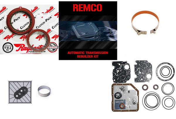 th350 (68-up) transmission rebuilt kit overhault kit stage-1 Raybestos red clutches performance band pump bushing and filter Automatic transmission