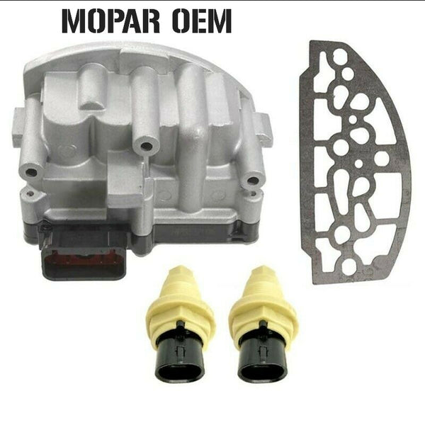 Kit Automatic Transmission Shift Control Solenoid Block Pack Includes Gasket & Input & Output Speed Sensor ( MOPAR O-E-M 5015646AC 5140429AA 5015646AB 4504570AB Made In USA)